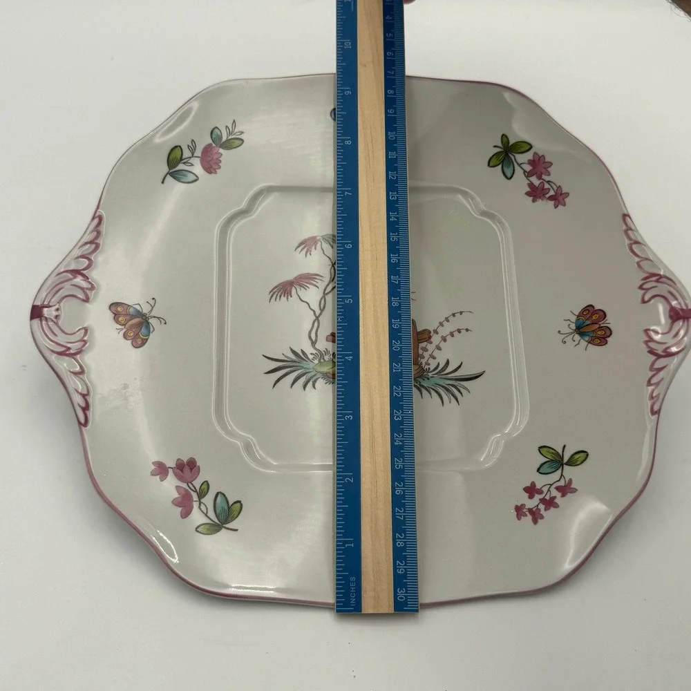 Spode Pearl River Williamsburg Reserve Square Handled Cake Plate S3714 England